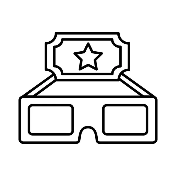 Kinobrille und Ticket-Ikone — Stockvektor