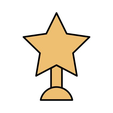 Kupa ile yıldız izole simgesi