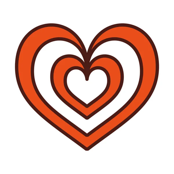 Coeur amour romance passion style icône — Image vectorielle