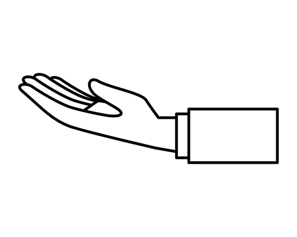 Main humain réception icône — Image vectorielle