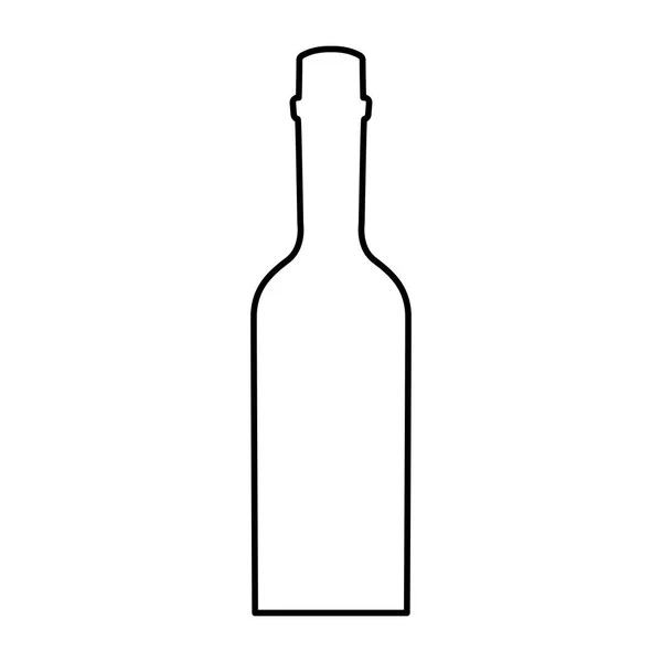 Láhev pití silueta izolované ikona — Stockový vektor