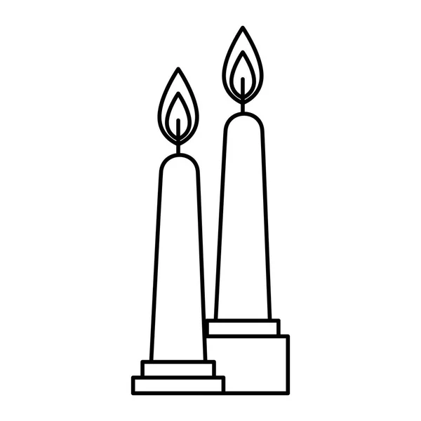 Christmas candles decorative icon — Stock Vector