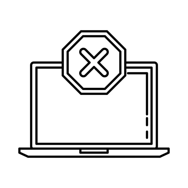 Laptop mit verweigertem Markensymbol — Stockvektor