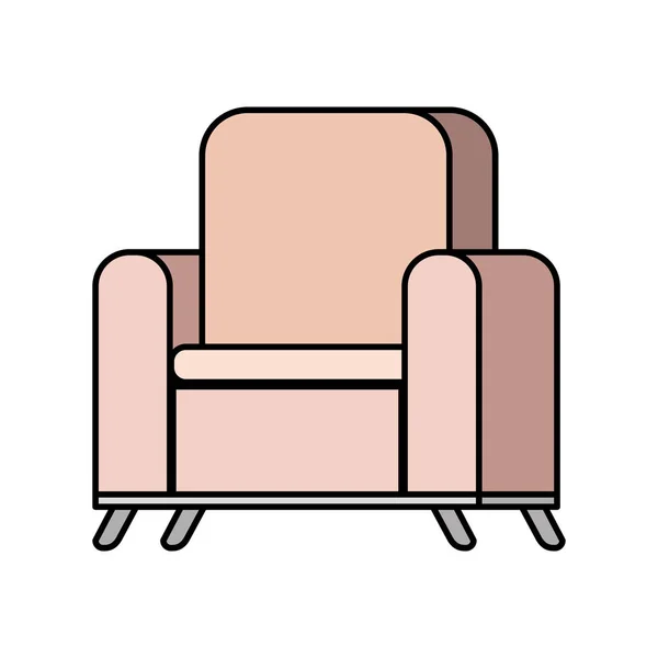 Sofa livingroom isolated icon — Stock Vector