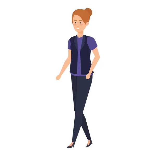 Elegante personaje de mujer de negocios avatar — Vector de stock