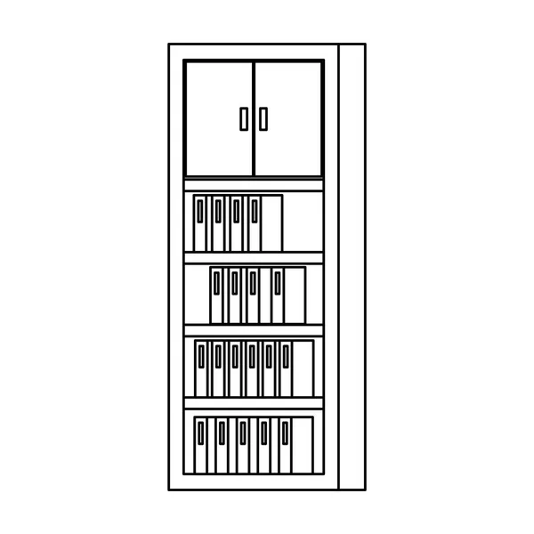 Bookscase 라이브러리 고립 된 아이콘 — 스톡 벡터