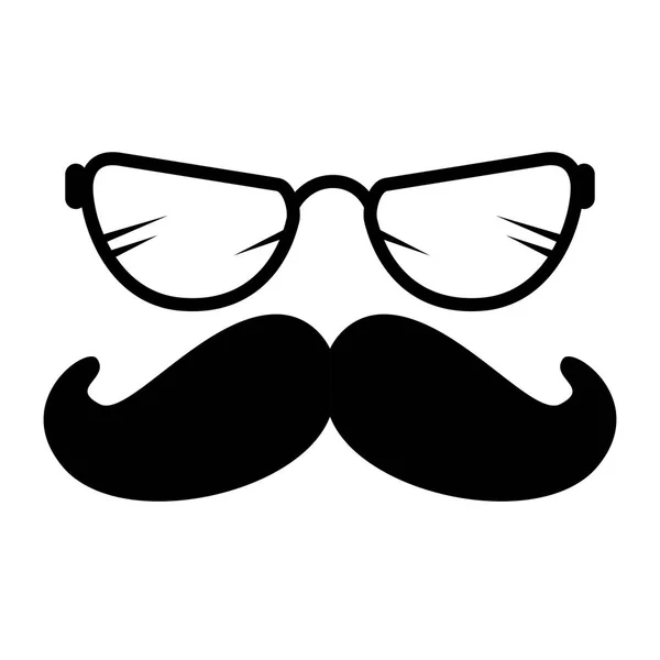 Moustache et lunettes style accessoires hipster — Image vectorielle