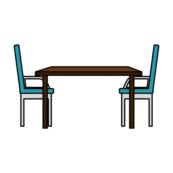 Mesa y silla comedor — Vector de stock