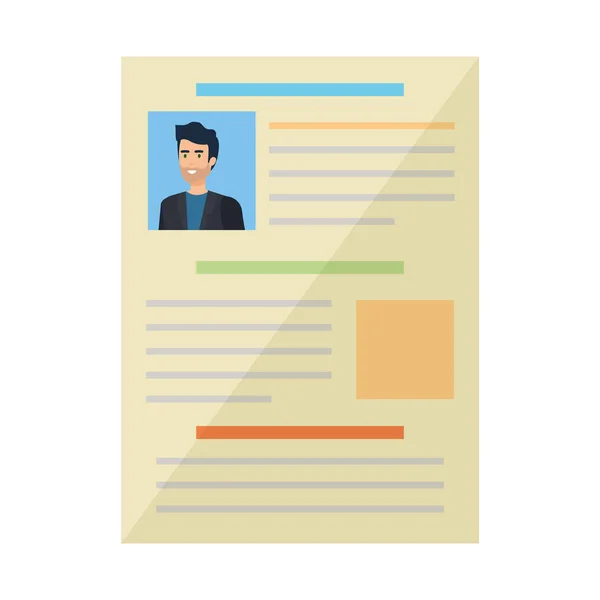 Curriculum vitae del hombre documento — Vector de stock