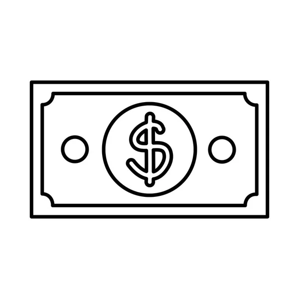 Notas dólares ícone isolado — Vetor de Stock