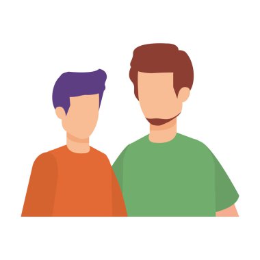 genç ve rahat bir çift men karakterleri