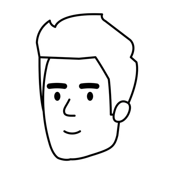 Joven cabeza avatar carácter — Vector de stock