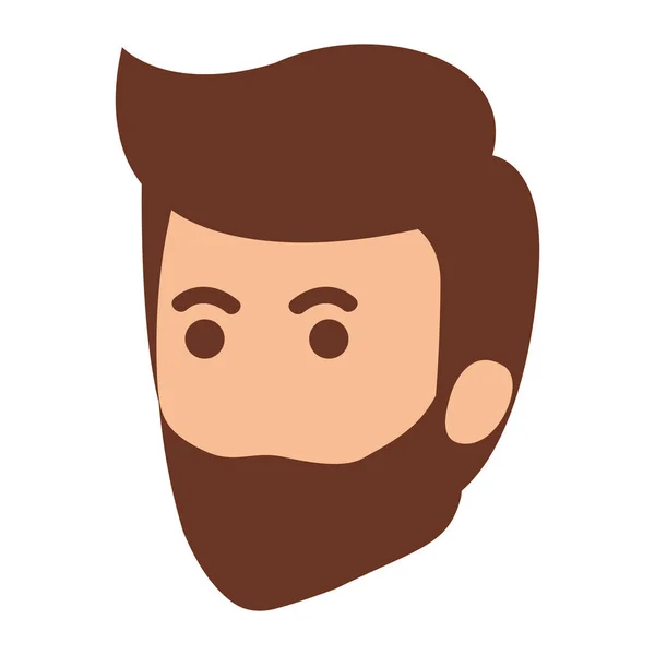 Jovem com caráter avatar cabeça de barba — Vetor de Stock