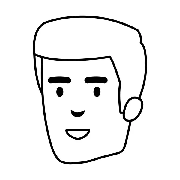 Joven cabeza avatar carácter — Vector de stock