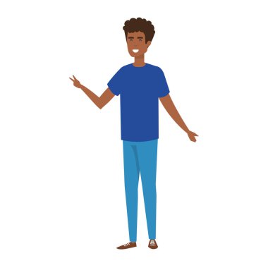 genç ve rahat bir siyah adam karakter