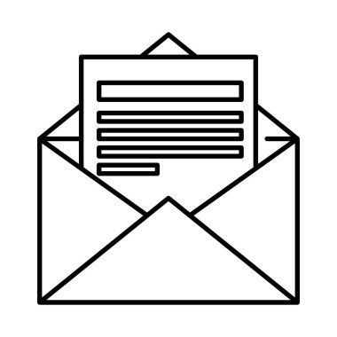 Zarf posta izole simgesi