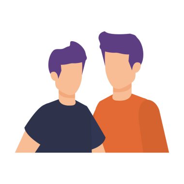 genç ve rahat bir çift men karakterleri