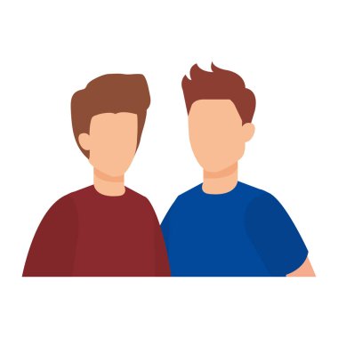 genç ve rahat bir çift men karakterleri