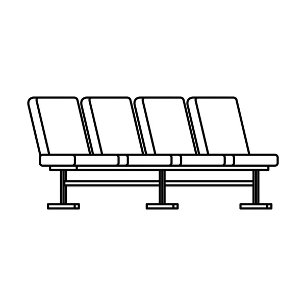 Cadeira do aeroporto lugar ícone —  Vetores de Stock