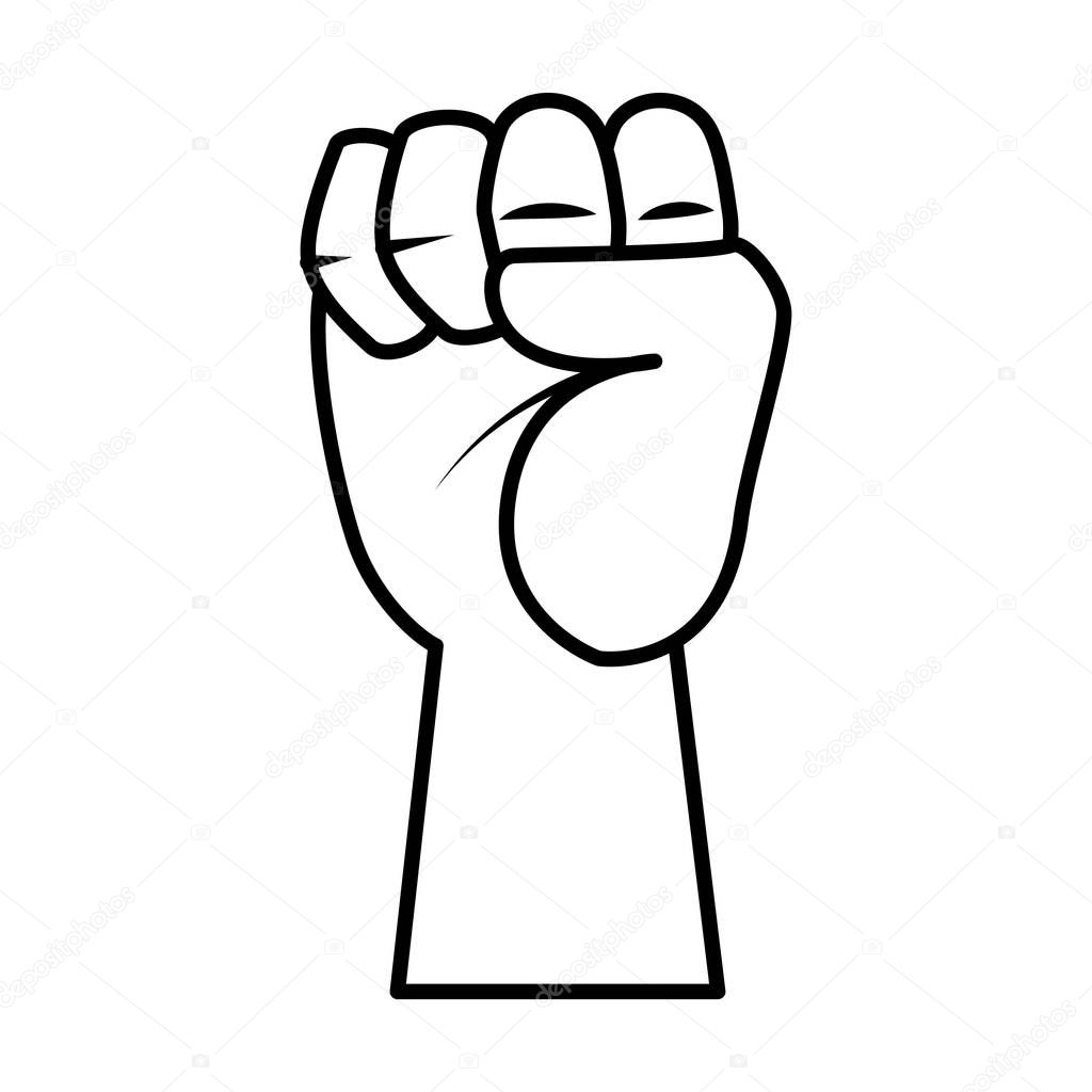 hand up fist icon