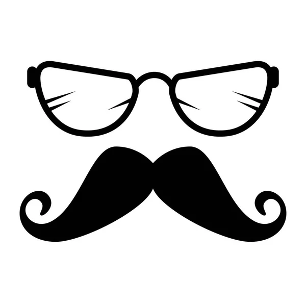 Accessori hipster stile baffi e occhiali — Vettoriale Stock