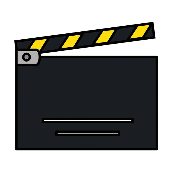 Cinéma clapperboard icône isolée — Image vectorielle