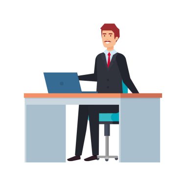 ofiste zarif işadamı