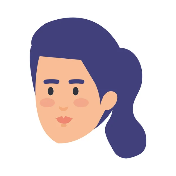 Beautiful woman head avatar character — Stock Vector