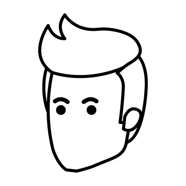 Jeune homme tête avatar personnage — Image vectorielle