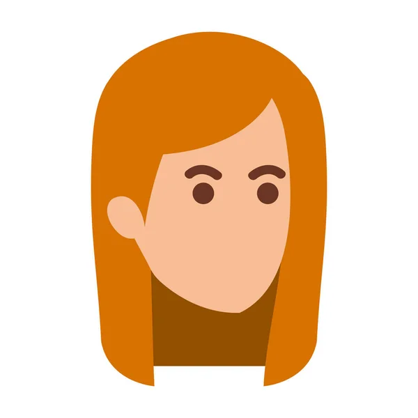 Karakter avatar kepala wanita cantik - Stok Vektor
