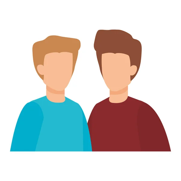 Young and casual couple men characters — Stock Vector