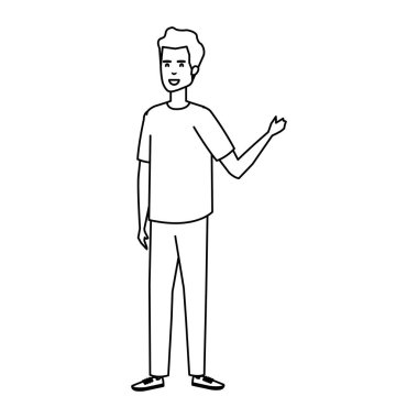 Genç ve rahat bir adam karakter