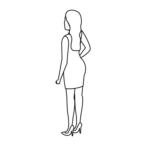 Elegant businesswoman back avatar character — Stock Vector