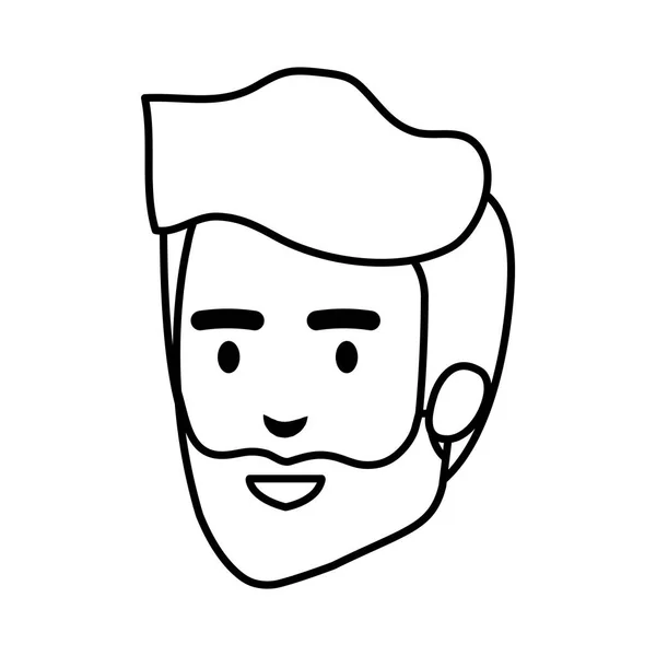 Joven cabeza avatar carácter — Vector de stock