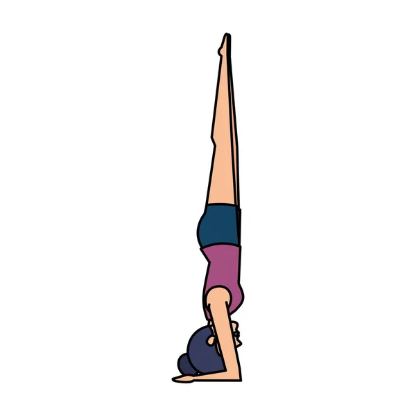 Mujer practicando Yoga Posición — Vector de stock