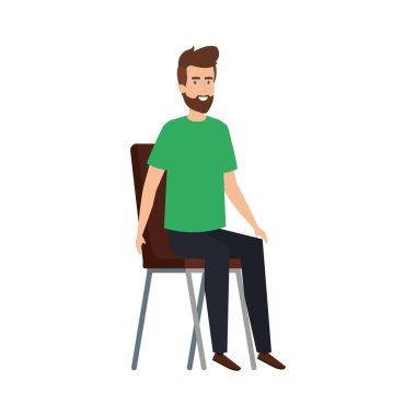 sandalyede oturan genç ve rahat adam