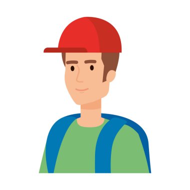 seyahat çantası avatar karakter ile genç adam