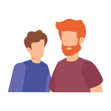 genç ve rahat bir çift men karakterleri