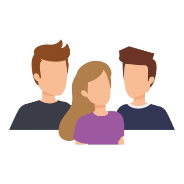 bir grup genç karakter