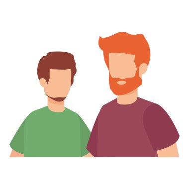 genç ve rahat bir çift men karakterleri