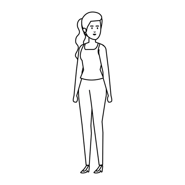 Elegante personaje de mujer de negocios avatar — Archivo Imágenes Vectoriales