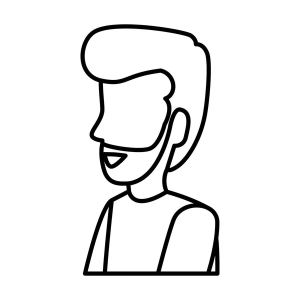 Νεαρός άνδρας με χαρακτήρα avatar γενειάδα — Διανυσματικό Αρχείο