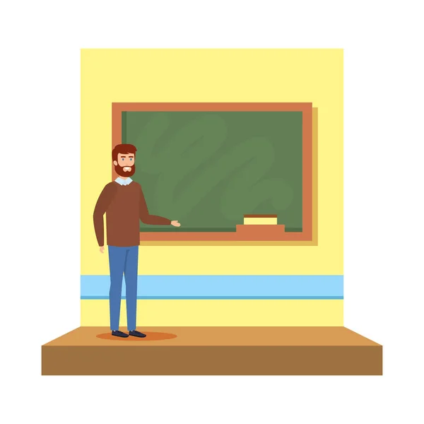 Male teacher in the classroom — Stock Vector