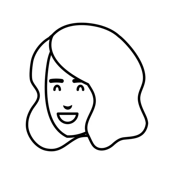 Hermosa mujer cabeza avatar carácter — Vector de stock