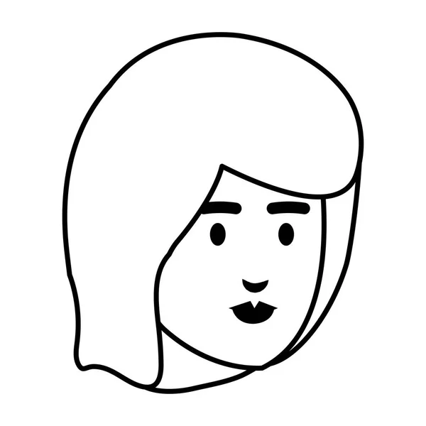 Vacker kvinna head avatar character — Stock vektor