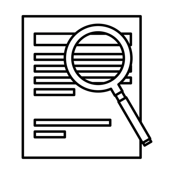 Document avec loupe de recherche — Image vectorielle