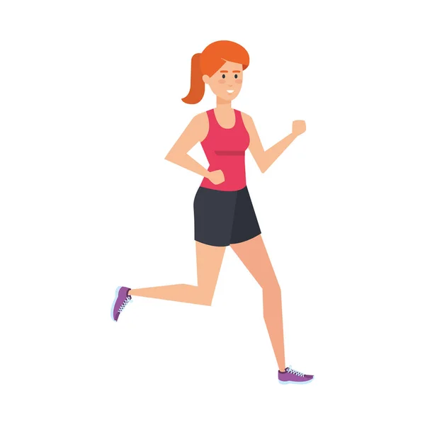 运动女子跑步性格 — 图库矢量图片
