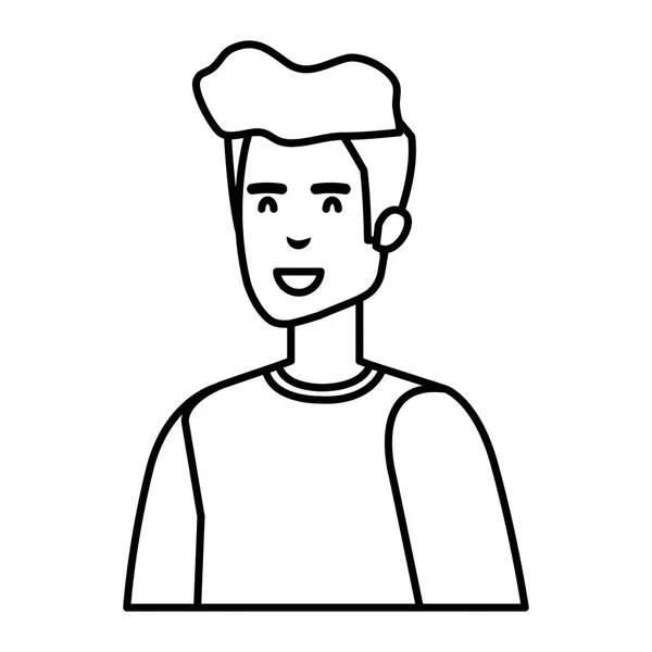 Carácter hombre joven y casual — Vector de stock