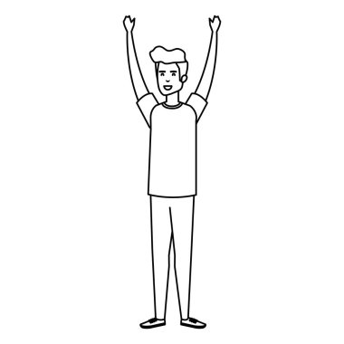 Genç ve rahat bir adam karakter