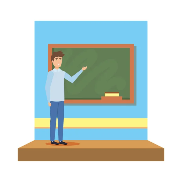 Muž učitel ve třídě — Stockový vektor